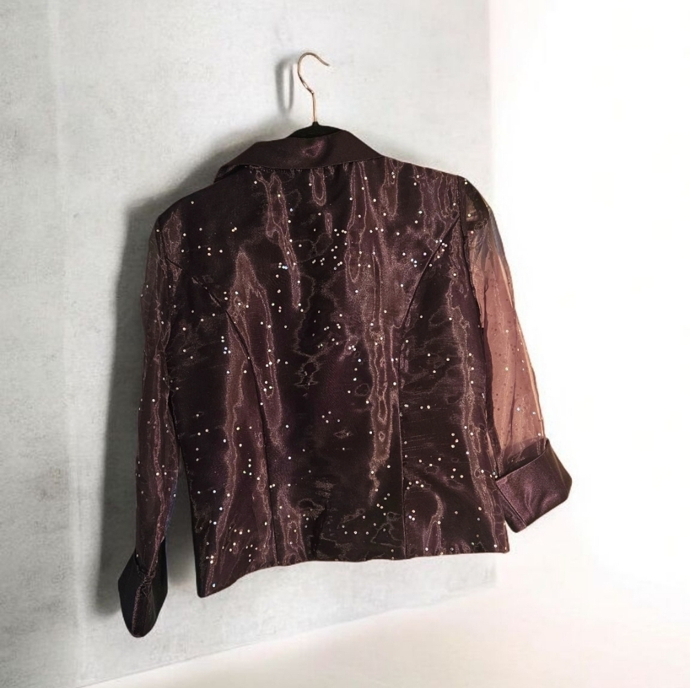 Elegant Purple Sheer Women's Jacket - Picture 3 of 6
